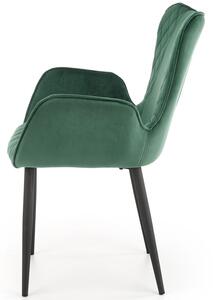 Krzesło z podłokietnikami do jadalni K427 - zielony