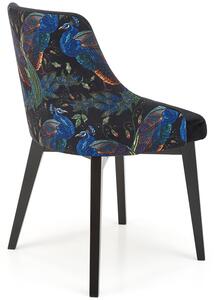 Tapicerowane krzesło z ozdobnym oparciem ENDO - czarny
