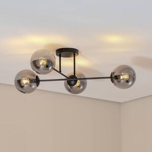 Lampa sufitowa Glassy Euluna, możliwość ściemniania, czarny, salon / jadalnia, szkło, nowoczesny