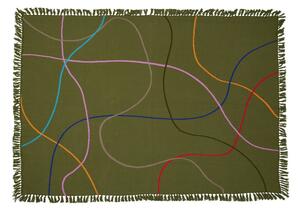 Zielony bawełniany koc 200x140 cm Outline – Hübsch
