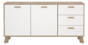 Biało-naturalna komoda w dekorze dębu 147x73x39 cm Ikast – Tvilum