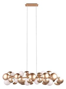 Lampa wisząca w biało-złotym kolorze ze szklanym kloszem Bubble – Trio Select