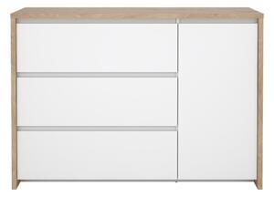 Biało-naturalna komoda w dekorze dębu 119x84x48 cm Next – Tvilum