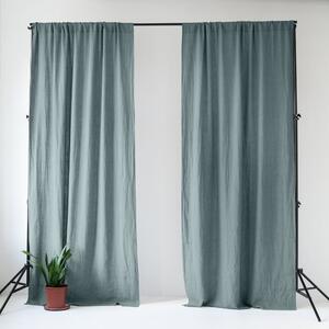 Szaroniebieska lniana zasłona 140x250 cm Blue Fog – Linen Tales