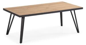 Czarny stolik z blatem w dekorze dębu 60x120 cm Sindi – Marckeric