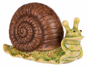 Dekoracja ogrodowa Ślimak, ciemnobrązowy, 16 x 7 x 10 cm, ceramika