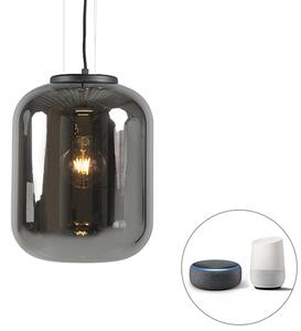 Designerska lampa wisząca czarna lustrzane szkło z żarówką WiFi LED E27 A60 - Bliss Oswietlenie wewnetrzne
