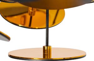Designerska lampa sufitowa czarna ze złotem 54cm 3-punktowa - Cerchio Oswietlenie wewnetrzne