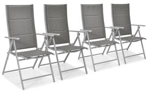 Zestaw krzeseł aluminiowych MODENA x 4 szt. - srebrne
