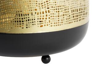 Lampa stołowa vintage czarna z mosiądzem - Kayleigh Oswietlenie wewnetrzne