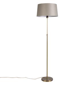 Lampa podłogowa brązowa z abażurem z lnu w kolorze taupe 45 cm, regulowana - Parte Oswietlenie wewnetrzne