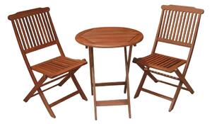 Zestaw stolika i 2 krzeseł z drewna eukaliptusowego AADU Prague