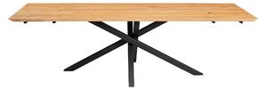 Stół rozkładany Slant z litego drewna Dąb 180x80 cm Dwie dostawki 35 cm