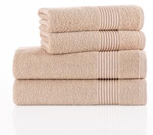 Comfort zestaw ręczników beżowy, 2 szt. 70 x 140 cm, 2 szt. 50 x 100 cm