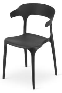 Czarne plastikowe krzesło ULME