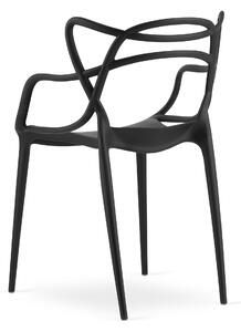Czarne plastikowe krzesło KATO