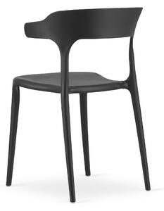 Czarne plastikowe krzesło ULME