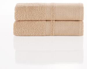 Ręcznik bawełniany Deluxe beżowy, 50 x 100 cm, zestaw 2 sztuk, 50 x 100 cm