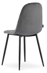 Ciemnoszare aksamitne krzesło ASTI z czarnymi nogami