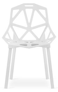 EMWOmeble Nowoczesne krzesło geometryczne ESSEN 3407 biały / 4 sztuki