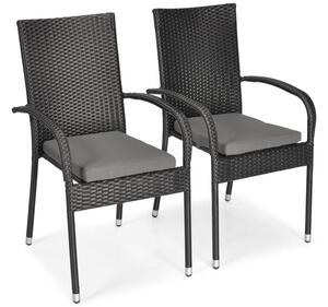 Zestaw mebli ogrodowych 8-osobowy MODENA 205x100 + krzesła MALAGA - czarny