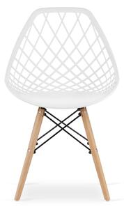 EMWOmeble Krzesło ażurowe SAKAI 3559 Białe / 4 sztuki