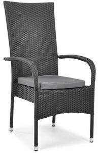 Zestaw mebli ogrodowych 8 krzeseł PARIS i stół ROMA - czarny