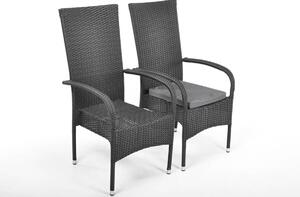 Mały zestaw ogrodowy 4 krzesła PARIS i stół MODENA 100 cm - czarny