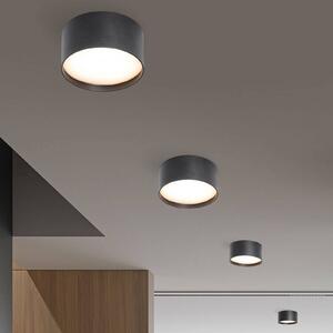 CMD Lampa sufitowa LED 9092, Ø 12 cm, antracyt, IP44, metal 9092, czarny, aluminium, nowoczesny