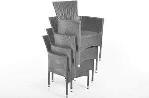 Zestaw ogrodowy 8 krzeseł SONATA i stół MODENA 205 cm - czarny