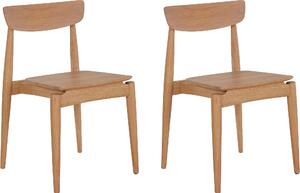Dębowe olejowane krzesła zestaw 2 sztuki - dąb bianco
