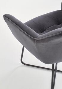 Wygodne krzesło fotelowe welur K377 - grafit