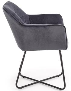 Wygodne krzesło fotelowe welur K377 - grafit