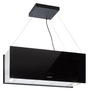 Klarstein Kronleuchter XL, okap kuchenny wyspowy, 90 cm, 590 m³/h, LED, panel dotykowy, kolor czarny