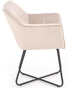 Krzesło fotelowe z podłokietnikami loft K377 - beżowy