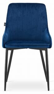 EMWOmeble Krzesła tapicerowane granatowy welur MONZA 3570 / 4 sztuki