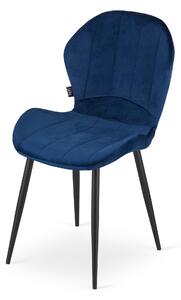 EMWOmeble Krzesła tapicerowane niebieskie TERNI 3554 welur / 4 sztuki