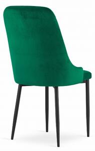 MebleMWM Krzesła zielone - wysokie oparcie CAPRI ▪️ 3642 ▪️ ZIELONY WELUR 4 SZTUKI