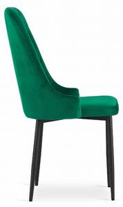 MebleMWM Krzesła zielone - wysokie oparcie CAPRI ▪️ 3642 ▪️ ZIELONY WELUR 4 SZTUKI