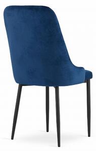 MebleMWM Krzesła z wysokim oparciem CAPRI ▪️ 3509 ▪️ NIEBIESKI WELUR 4 SZTUKI