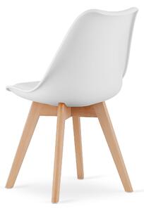 Białe krzesło BALI MARK z bukowymi nogami