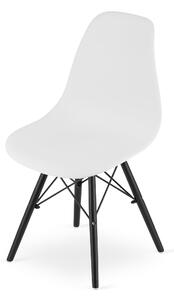 Białe krzesło YORK OSAKA z czarnymi nogami