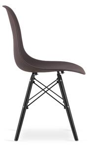 Krzesło York OSAKA ciemnobrązowe z czarnymi nogami