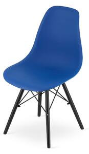 Krzesło niebieskie YORK OSAKA z czarnymi nogami