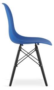 Krzesło niebieskie YORK OSAKA z czarnymi nogami