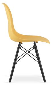 Musztardowe krzesło YORK OSAKA z czarnymi nogami