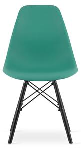 EMWOmeble Zielone krzesło skandynawskie OSAKA 3594 nogi czarne / 4 sztuki