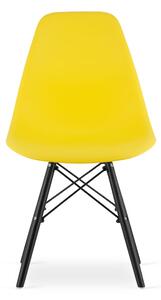 Żółte krzesło YORK OSAKA z czarnymi nogami