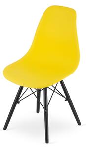 EMWOmeble Żółte krzesło skandynawskie OSAKA 3592 nogi czarne / 4 sztuki
