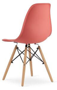 EMWOmeble Czerwone Krzesło skandynawskie OSAKA 3605, nogi naturalne / 4 sztuki